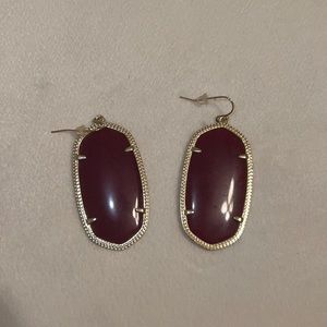 Kendra Scott Danielle Gold Maroon Jade Earrings